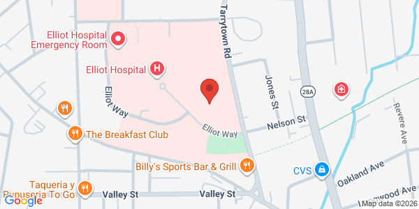 Map showing location at 130 Tarrytown Road, Manchester, NH, 03103, US