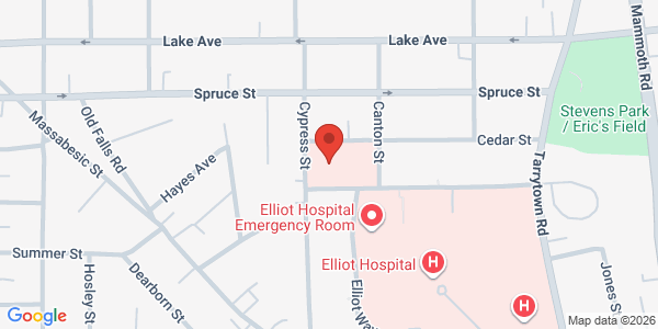 Map showing location at 445 Cypress Street, Suite 8, Manchester, NH, 03103, US