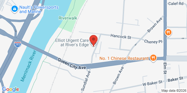Map showing location at 185 Queen City Avenue, The Elliot at River's Edge, Manchester, NH, 03101, US