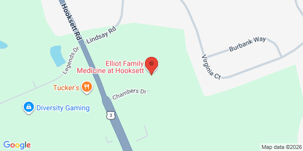 Map showing location at 20 Chambers Drive, Hooksett, NH, 03106, US
