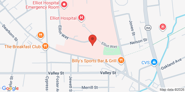 Map showing location at Elliot Hospital Medical Office Building, 4 Elliot Way, 2nd Floor, Manchester, NH, 03103, US