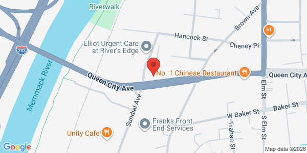 Map showing location at 175 Queen City Avenue, Suite 1, Manchester, NH, 03101, US